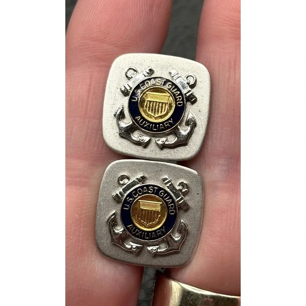 US Coast Guard Auxiliary Silver Tone Gold Tone Cufflinks